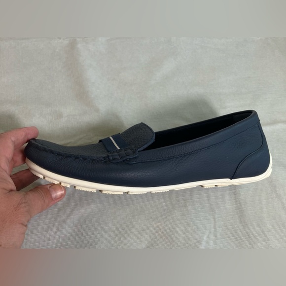 Clarks Dameo Vine Navy Blue Leather Penny Loafer Women Size 9M - Picture 9 of 16